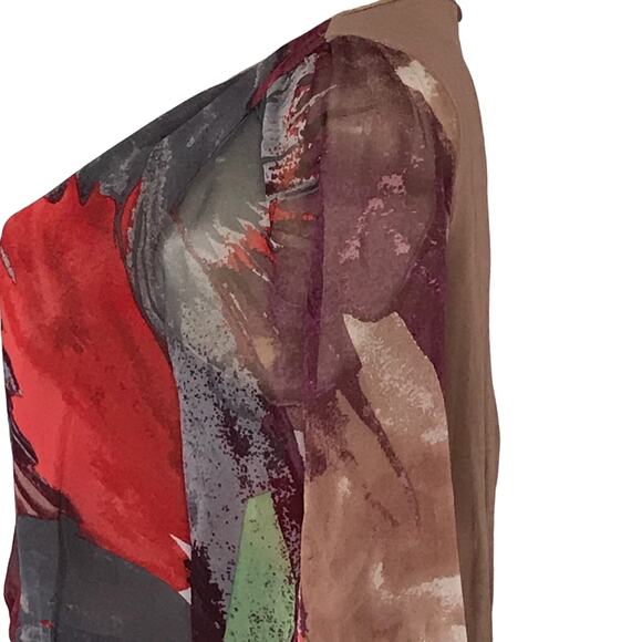 tibi New York Size 6 Viola Silk Chiffon Minidress Abstract Watercolor - Picture 9 of 16